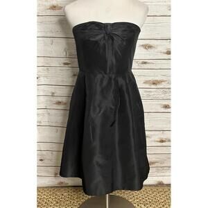 J.Crew classic black LBD strapless silk fit and flare cocktail dress Size 12